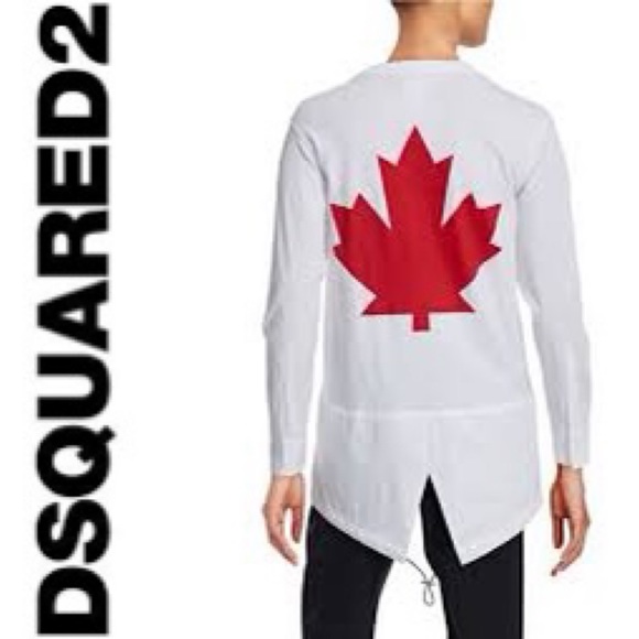 DSQUARED2 x Hudson Bay Canada Olympic Opening Ceremony Shirt Top Womens XL White - Picture 4 of 10